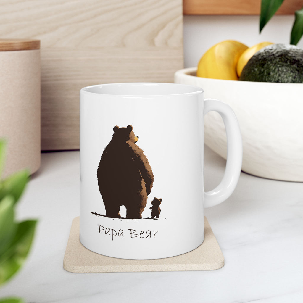 Pappa Bear Ceramic Mug — Cute Papa and Baby Bear 11oz & 15oz