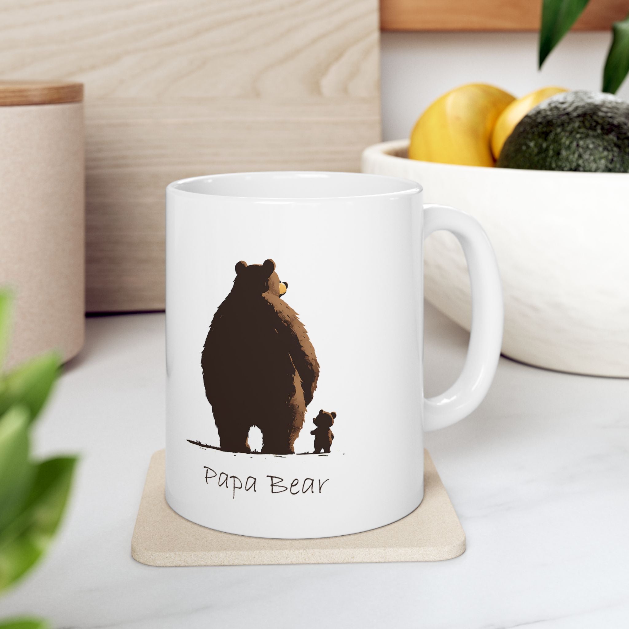 Pappa Bear Ceramic Mug — Cute Papa and Baby Bear 11oz & 15oz
