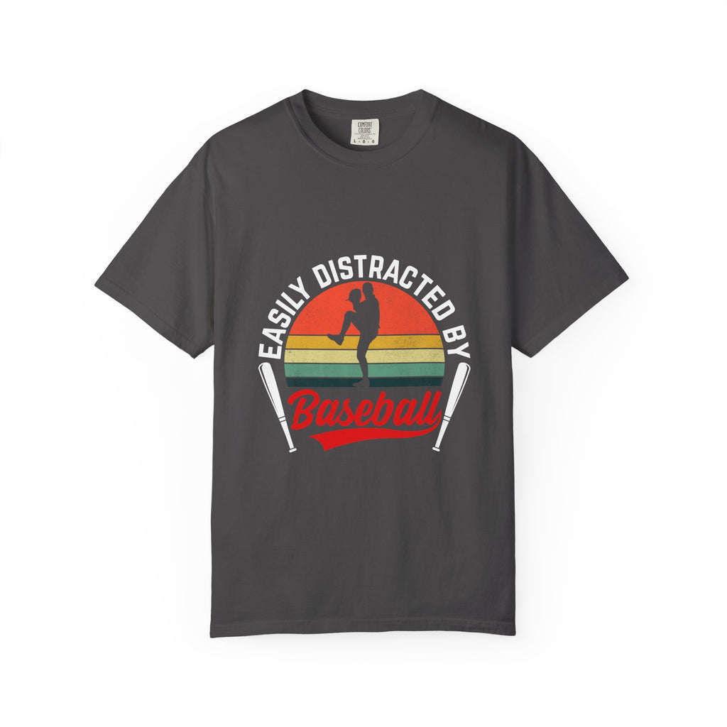 Easily Distracted by Baseball T-Shirt — Premium 100% Cotton