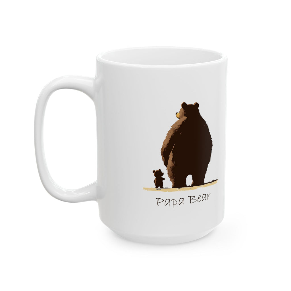 Pappa Bear Ceramic Mug — Cute Papa and Baby Bear 11oz & 15oz