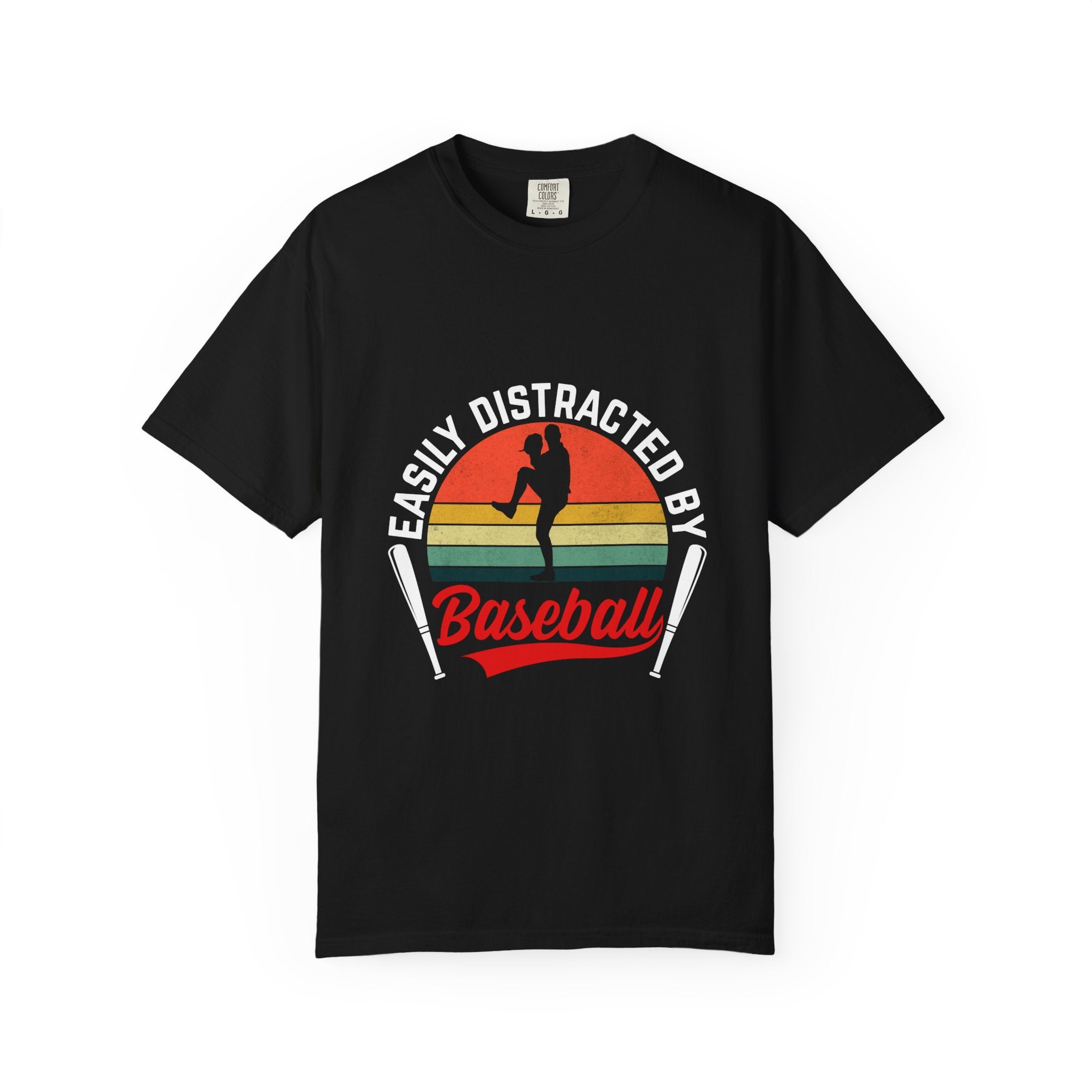Easily Distracted by Baseball T-Shirt — Premium 100% Cotton