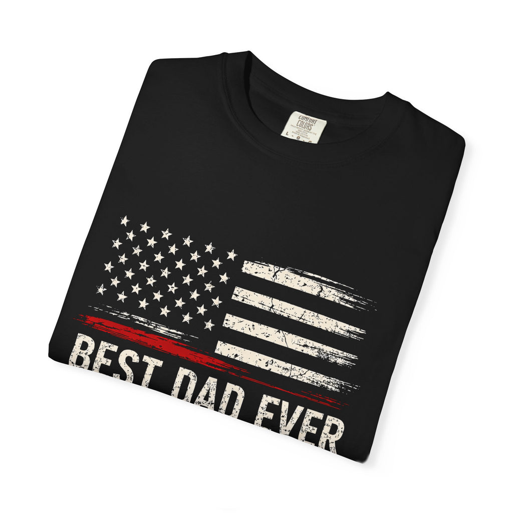 Best Dad Ever Flag T-Shirt -- 100% Premium Cotton