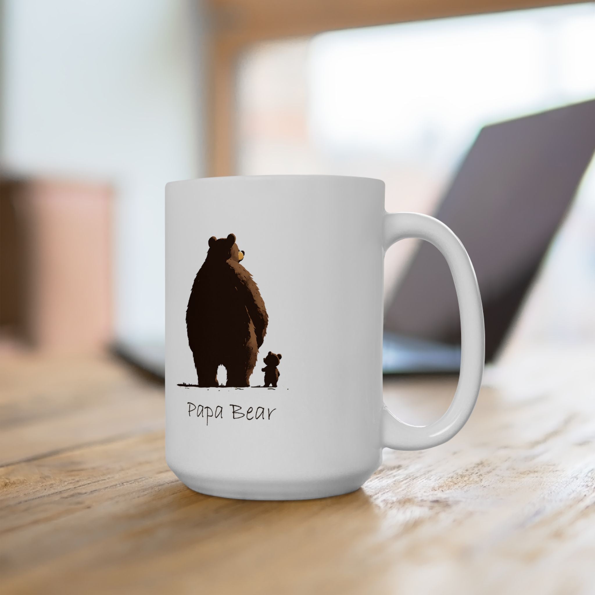 Pappa Bear Ceramic Mug — Cute Papa and Baby Bear 11oz & 15oz