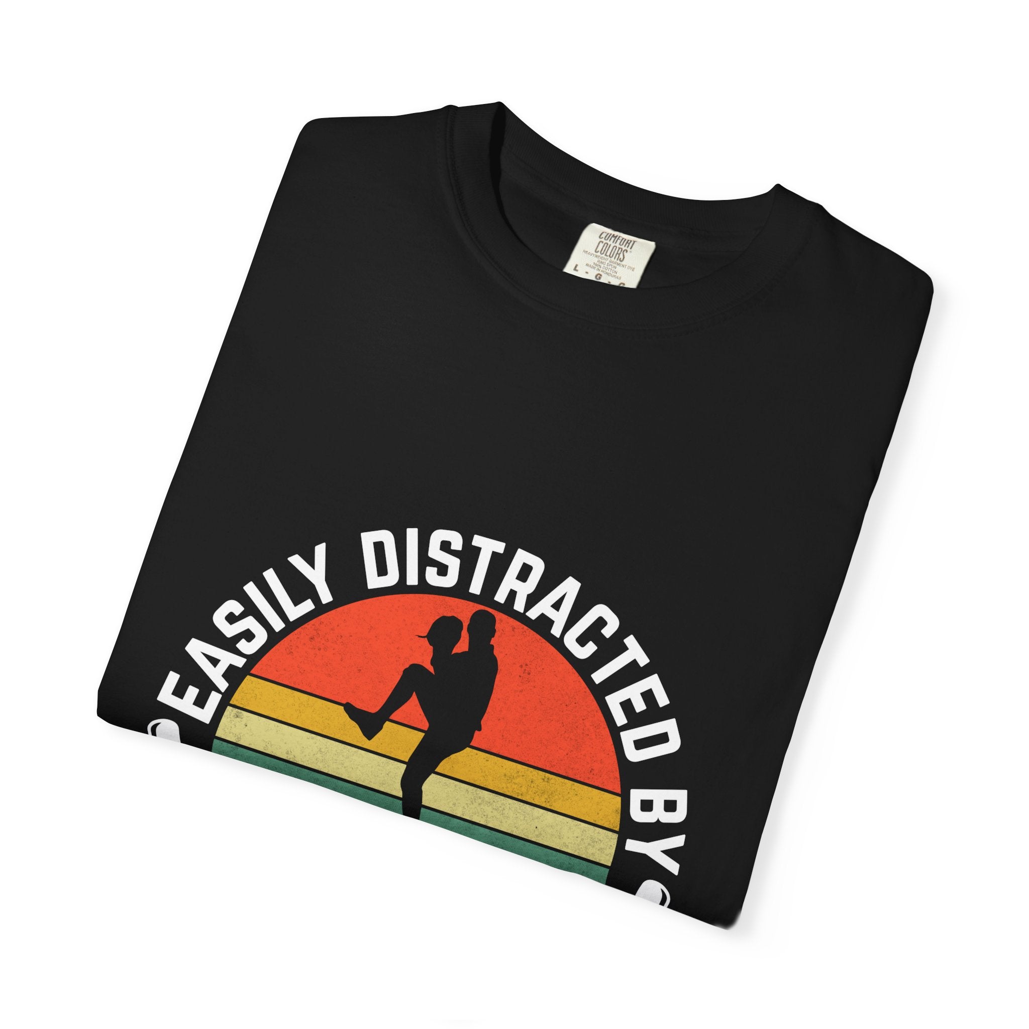 Easily Distracted by Baseball T-Shirt — Premium 100% Cotton