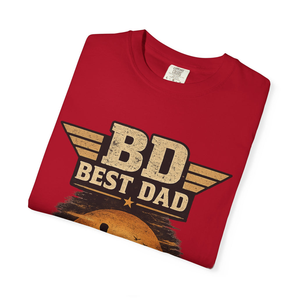 Best Dad T-Shirt — 'BD Best Dad' Father & Son Retro Sunset Tee (Protector, Leader, Supporter)