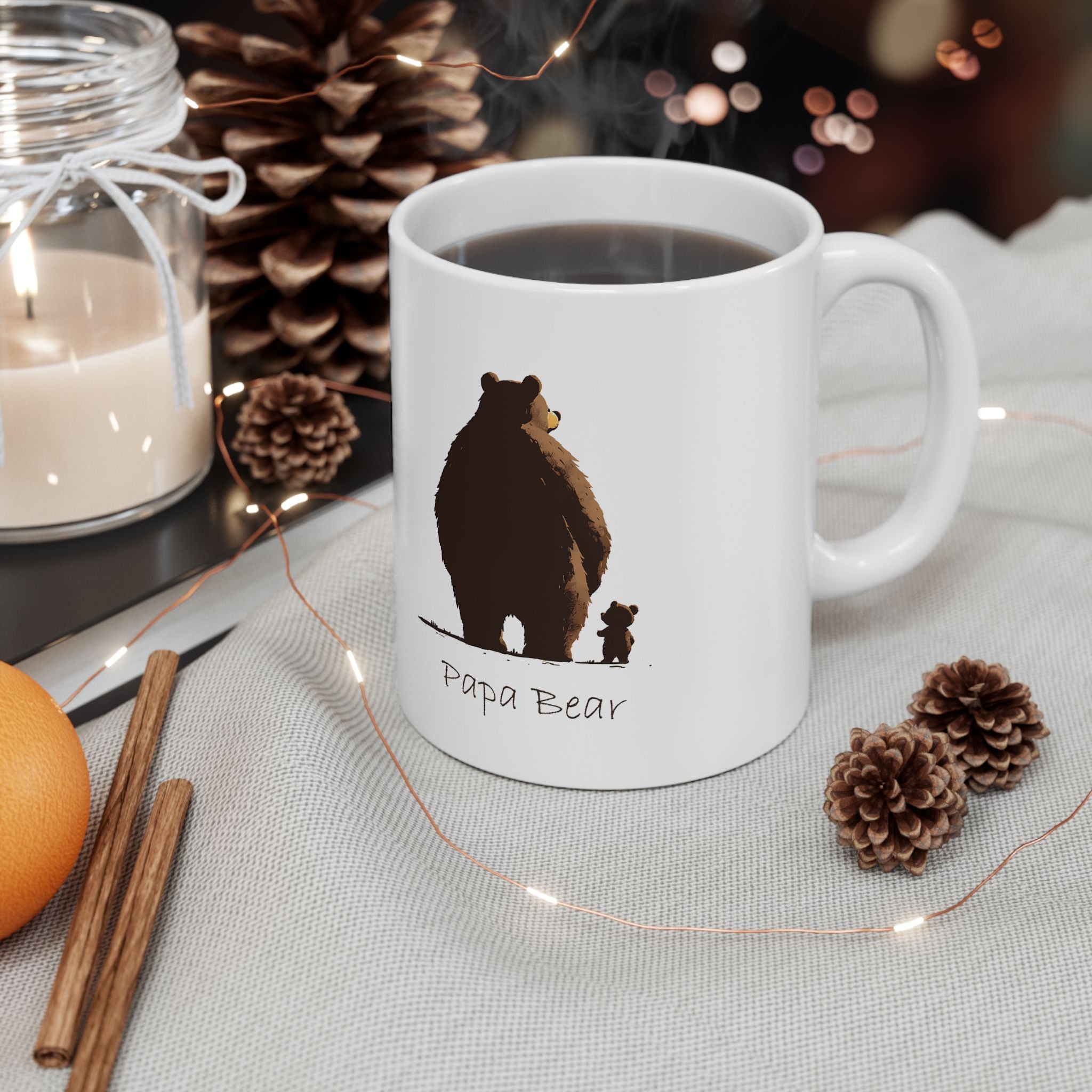 Pappa Bear Ceramic Mug — Cute Papa and Baby Bear 11oz & 15oz
