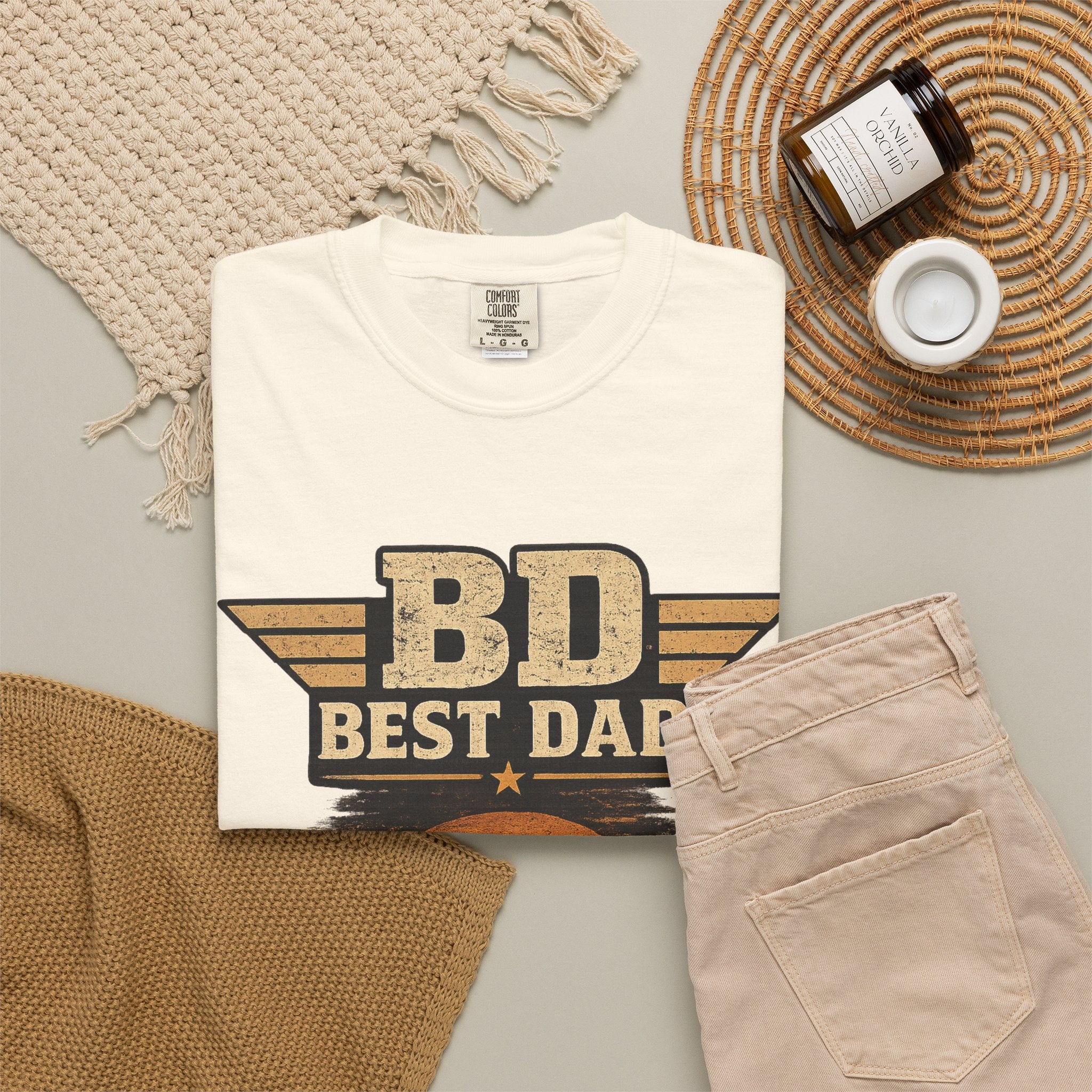 Best Dad T-Shirt — 'BD Best Dad' Father & Son Retro Sunset Tee (Protector, Leader, Supporter)