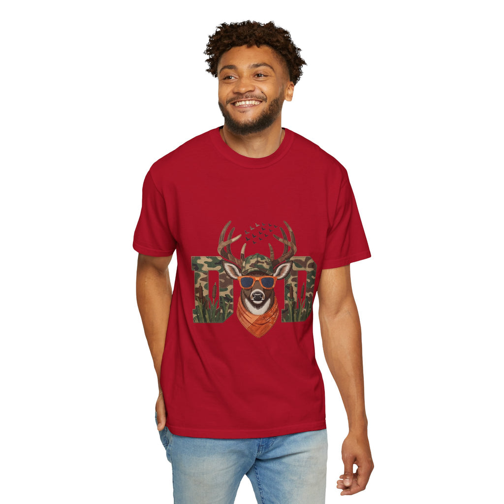 Dad Camo Deer 100% Cotton Premium T-Shirt — 'Cool Buck' Graphic Tee for Fathers & Hunters