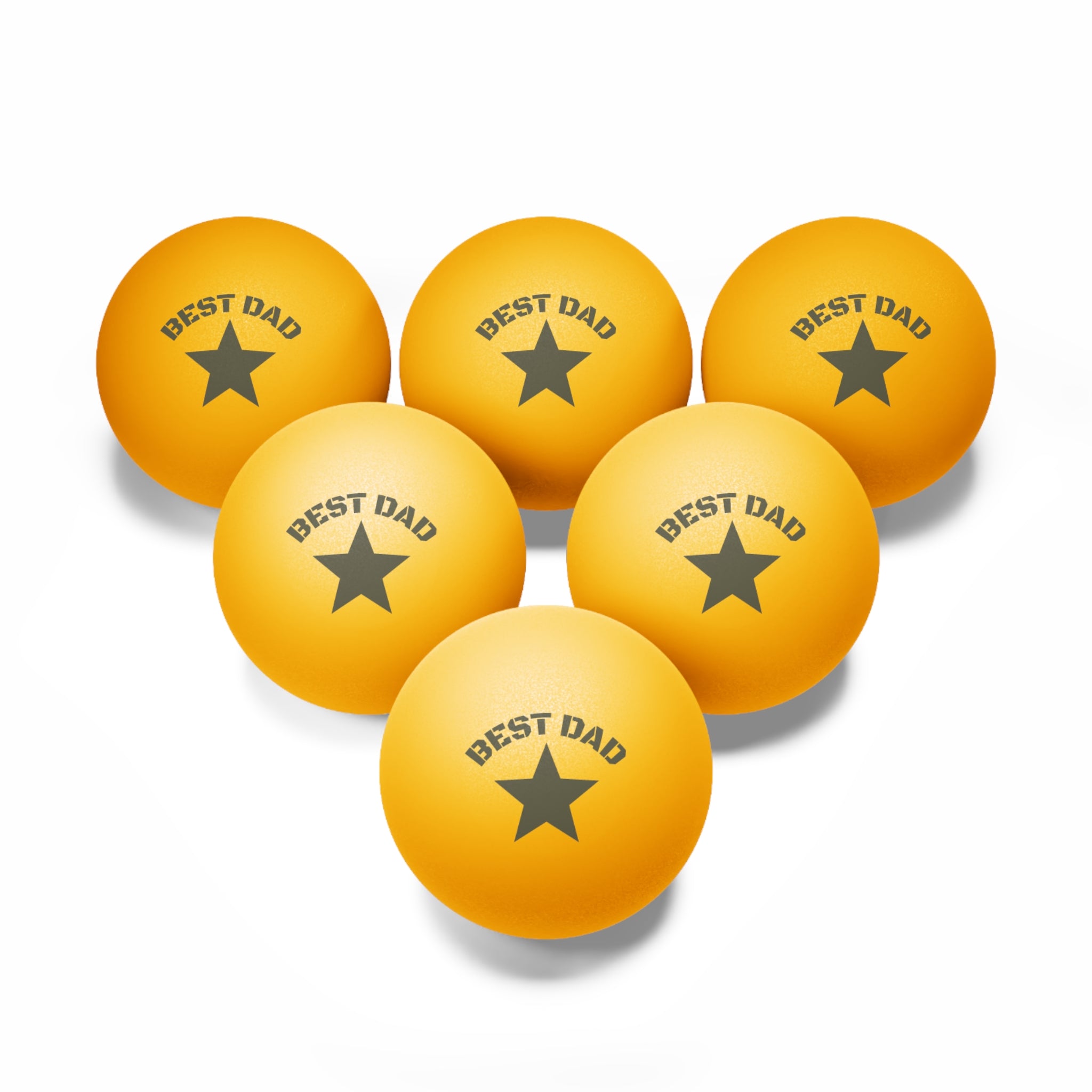 BEST DAD Ping Pong Balls — 6-Pack Novelty Father's Day Game Set