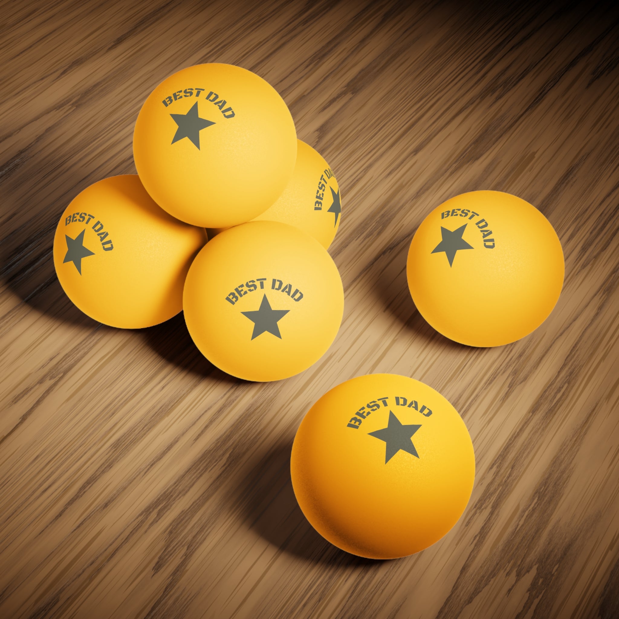 BEST DAD Ping Pong Balls — 6-Pack Novelty Father's Day Game Set