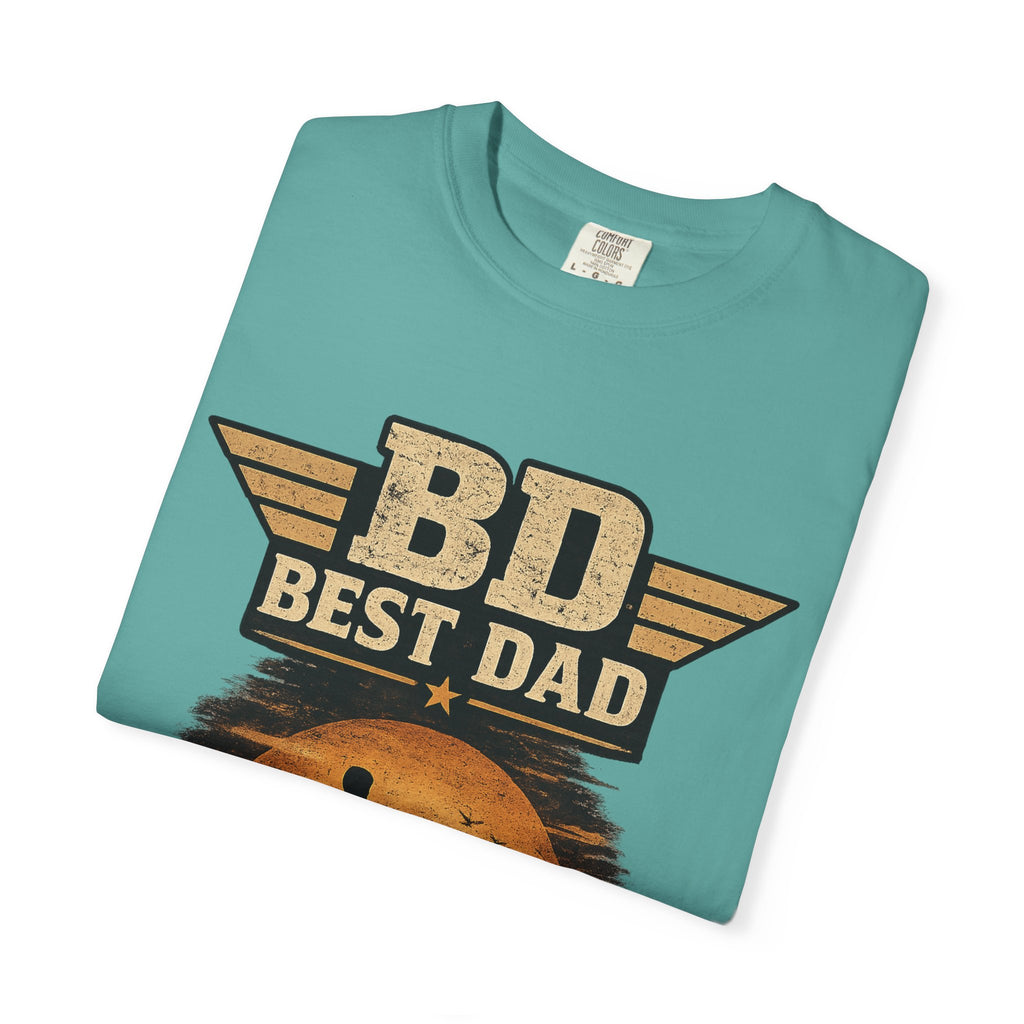 Best Dad T-Shirt — 'BD Best Dad' Father & Son Retro Sunset Tee (Protector, Leader, Supporter)
