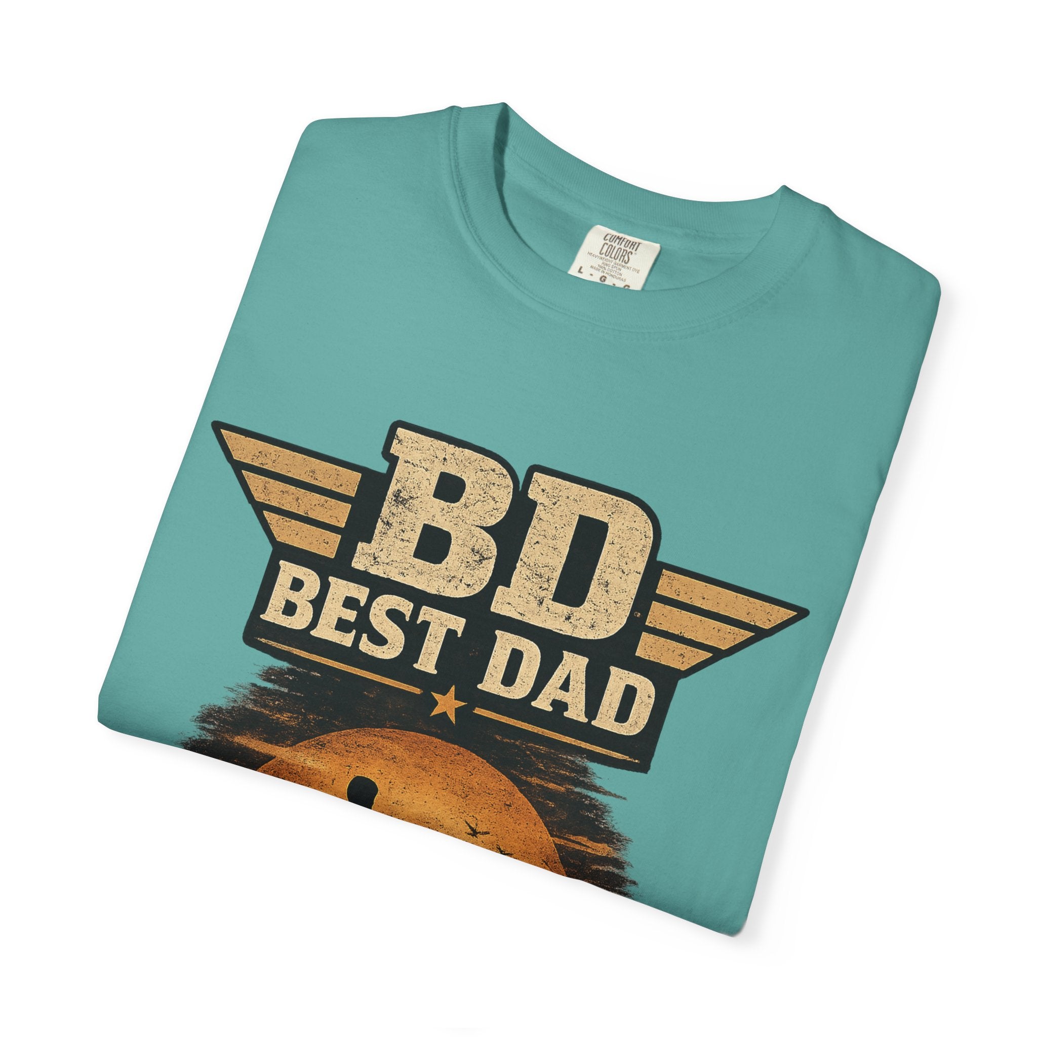 Best Dad T-Shirt — 'BD Best Dad' Father & Son Retro Sunset Tee (Protector, Leader, Supporter)