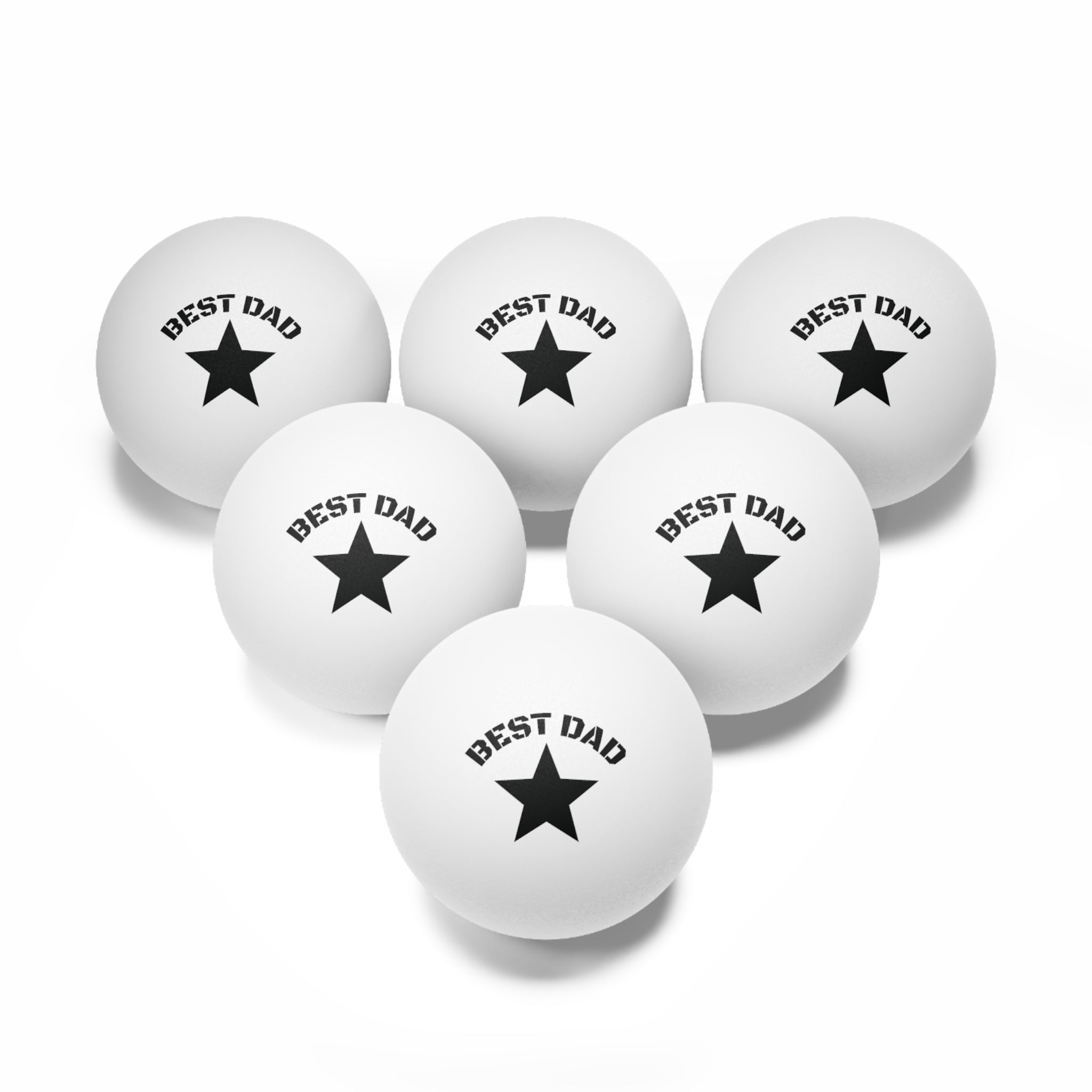 BEST DAD Ping Pong Balls — 6-Pack Novelty Father's Day Game Set