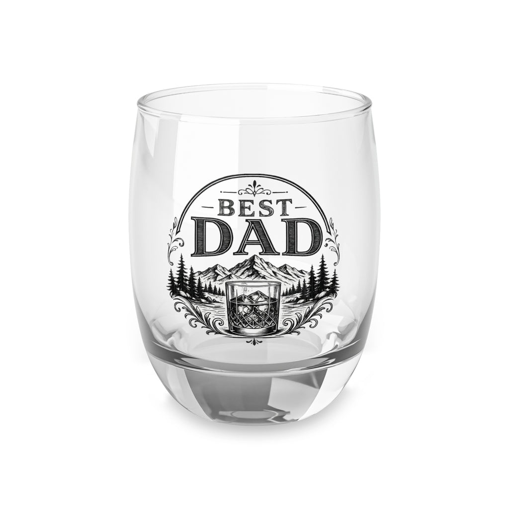Best Dad Whiskey Glass – Rustic Camping Whiskey Tumbler Gift for Father’s Day
