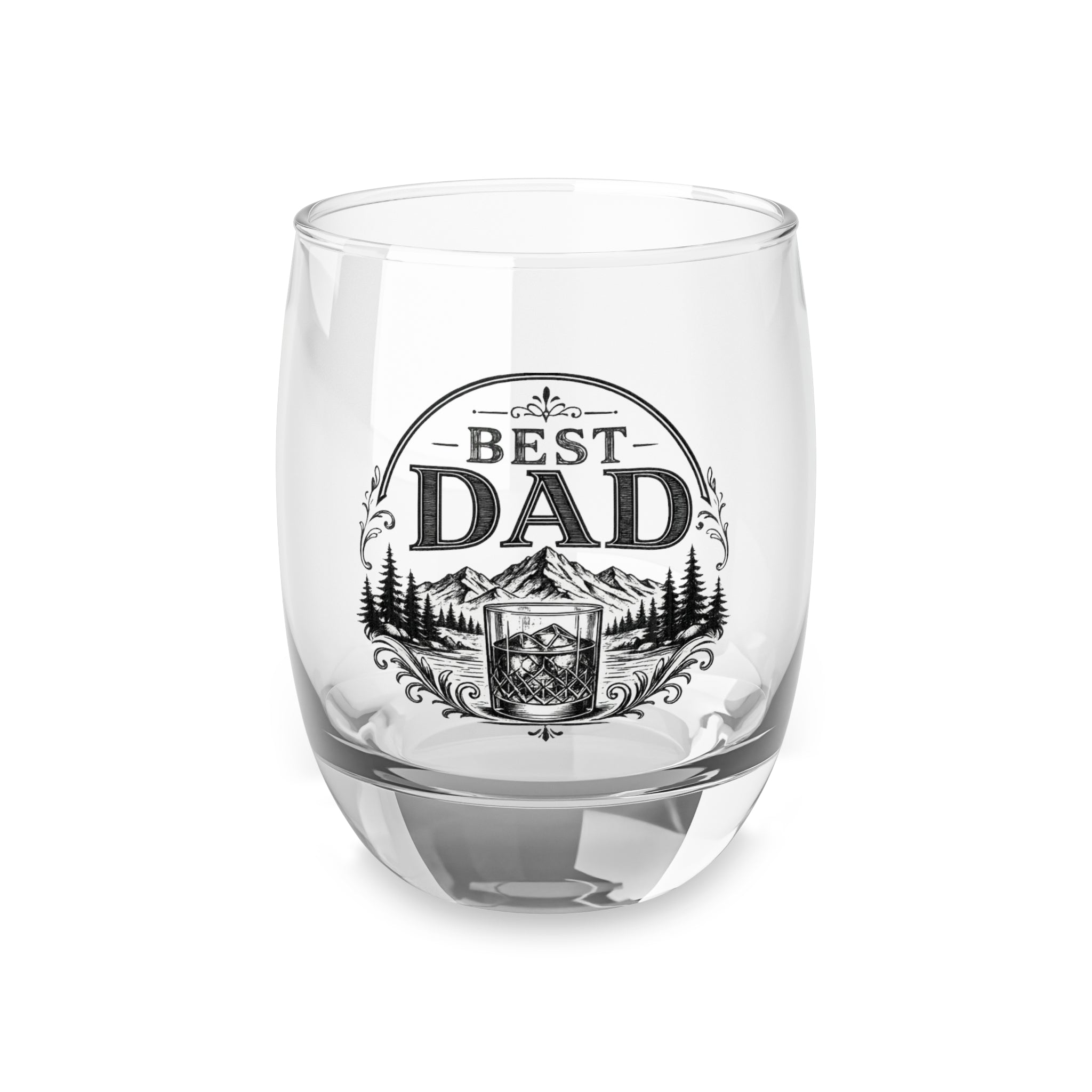 Best Dad Whiskey Glass – Rustic Camping Whiskey Tumbler Gift for Father’s Day