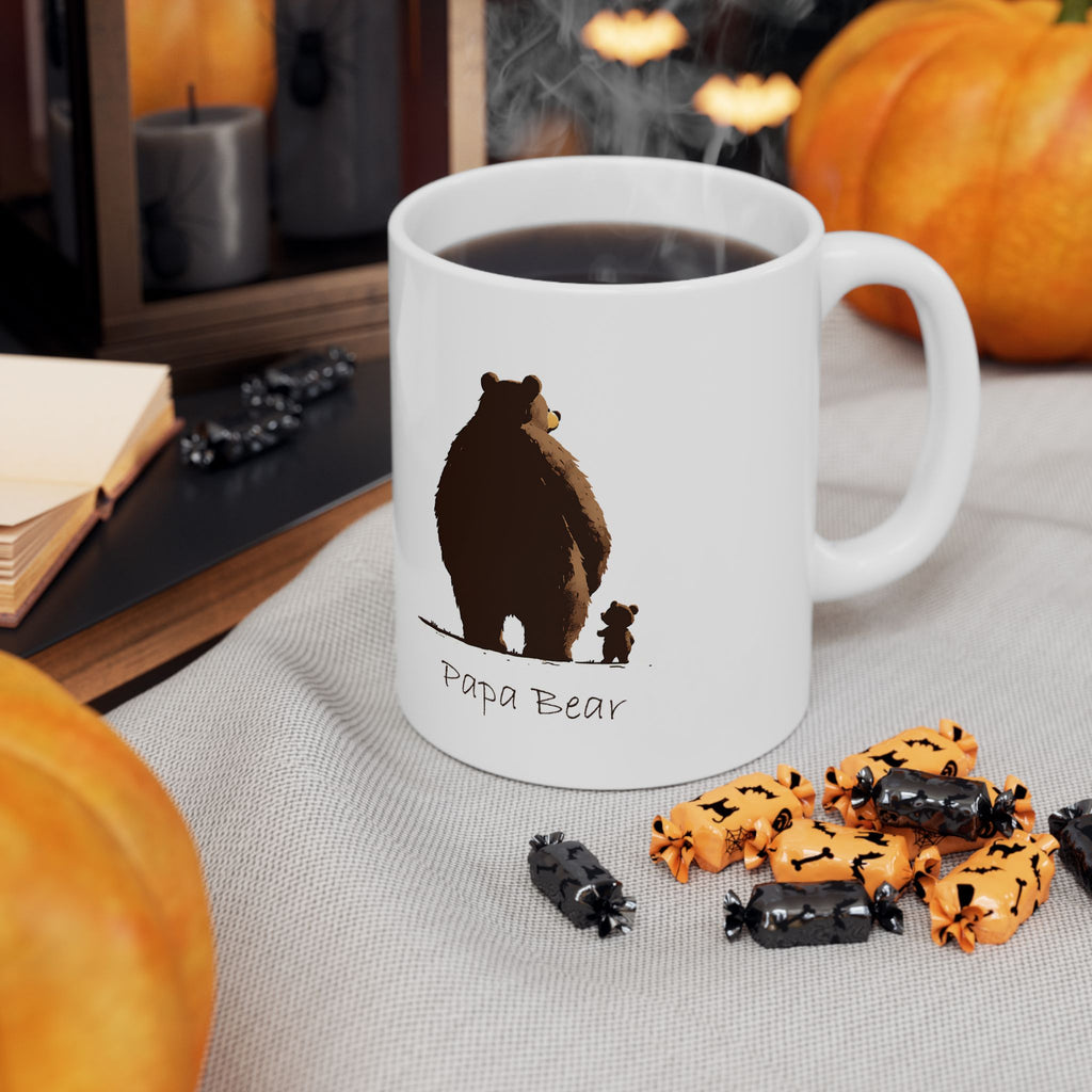 Pappa Bear Ceramic Mug — Cute Papa and Baby Bear 11oz & 15oz