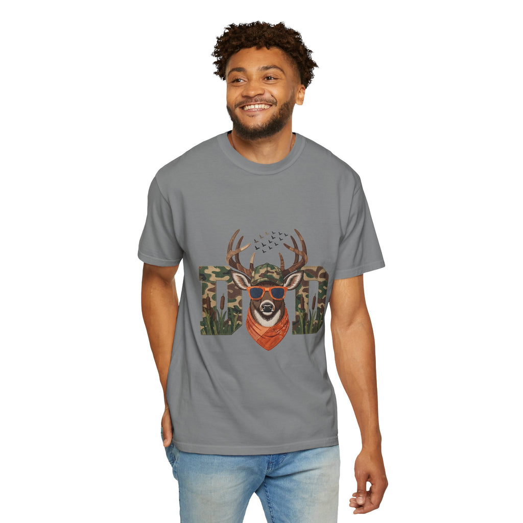 Dad Camo Deer 100% Cotton Premium T-Shirt — 'Cool Buck' Graphic Tee for Fathers & Hunters