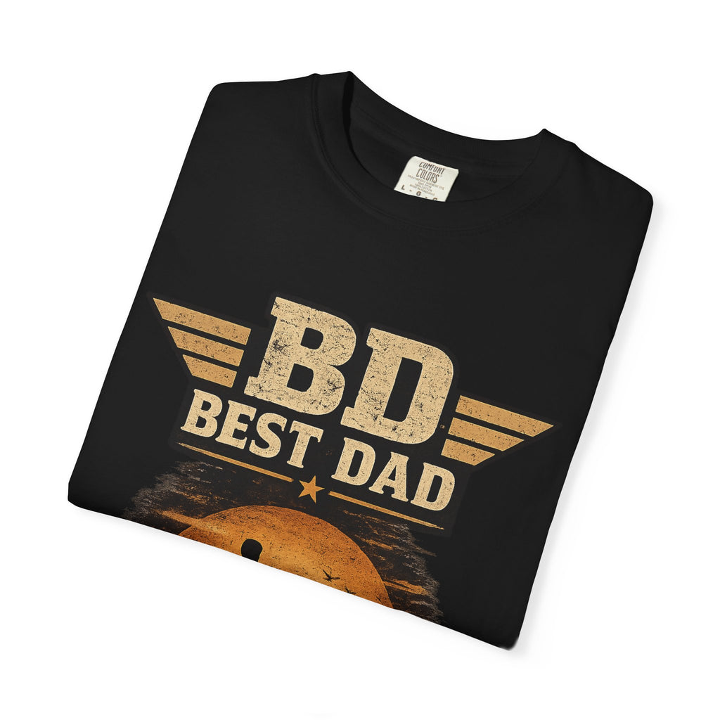Best Dad T-Shirt — 'BD Best Dad' Father & Son Retro Sunset Tee (Protector, Leader, Supporter)