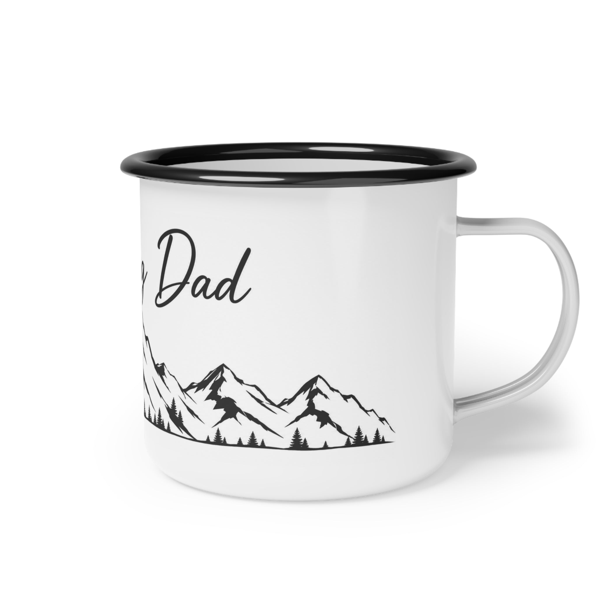Camping Dad Enamel Camp Cup — Mountain Outline Camping Mug
