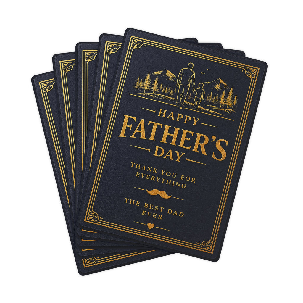 Father & Son Mountain Father's Day Poker Cards