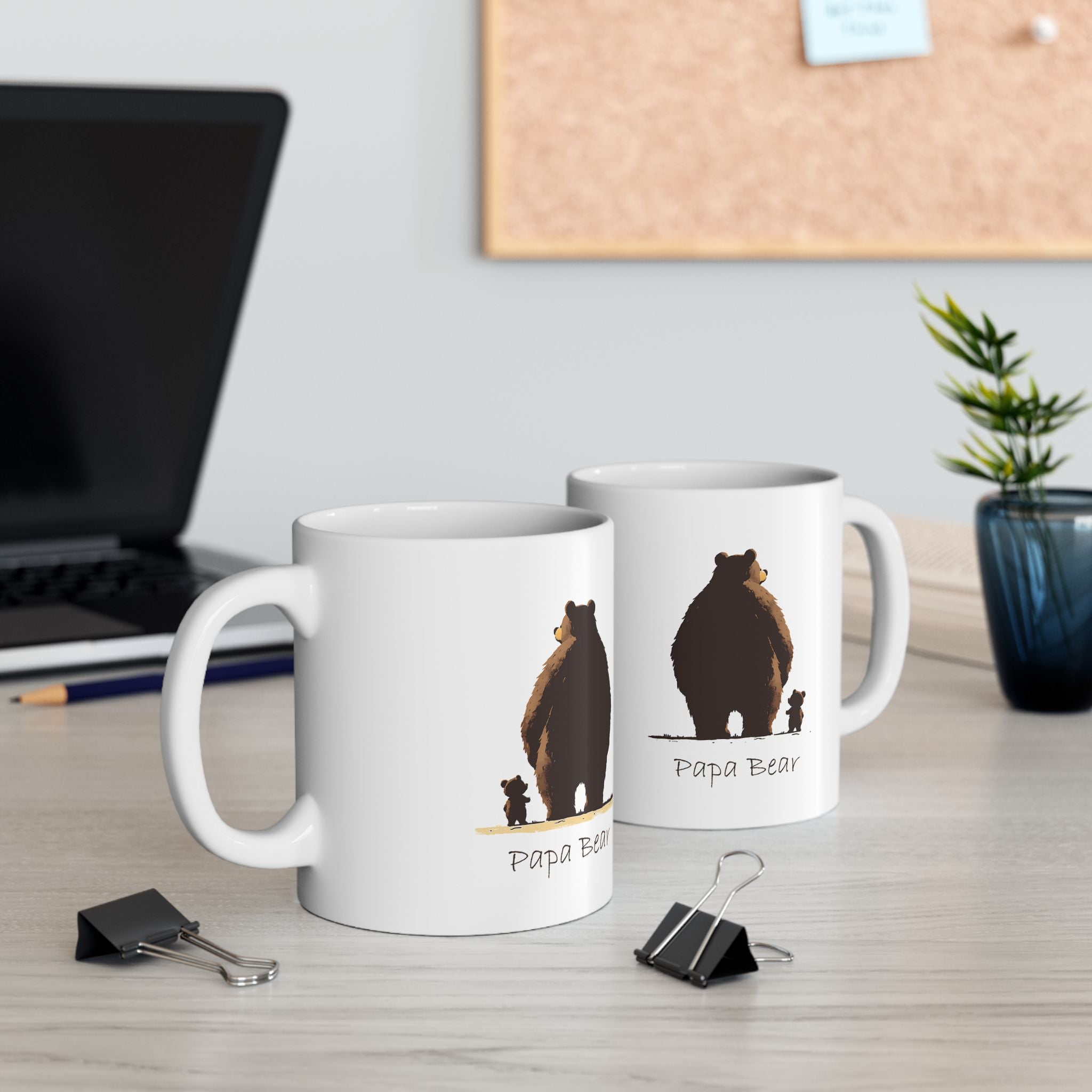 Pappa Bear Ceramic Mug — Cute Papa and Baby Bear 11oz & 15oz