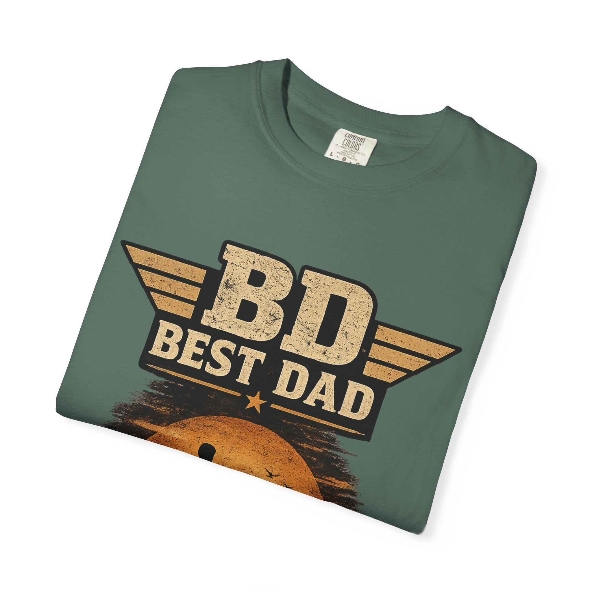 Best Dad T-Shirt — 'BD Best Dad' Father & Son Retro Sunset Tee (Protector, Leader, Supporter)
