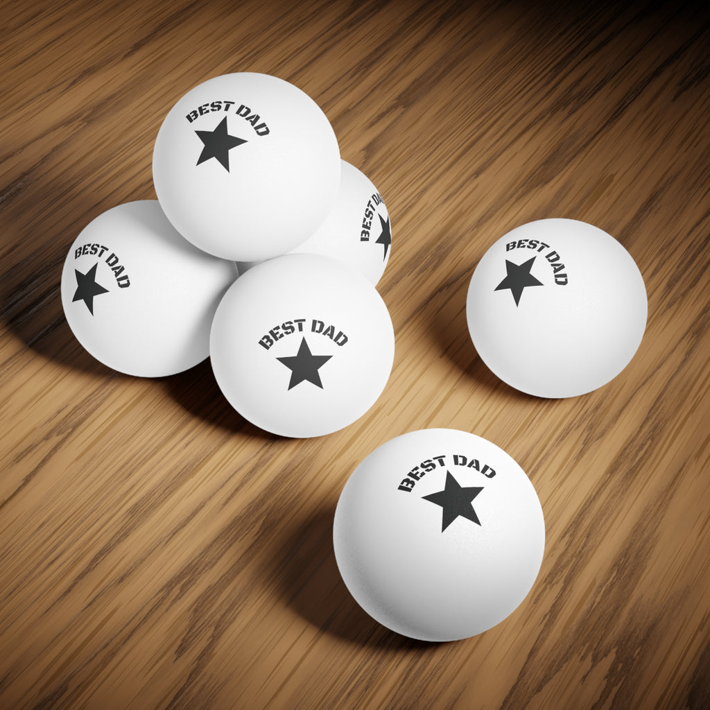 BEST DAD Ping Pong Balls — 6-Pack Novelty Father's Day Game Set