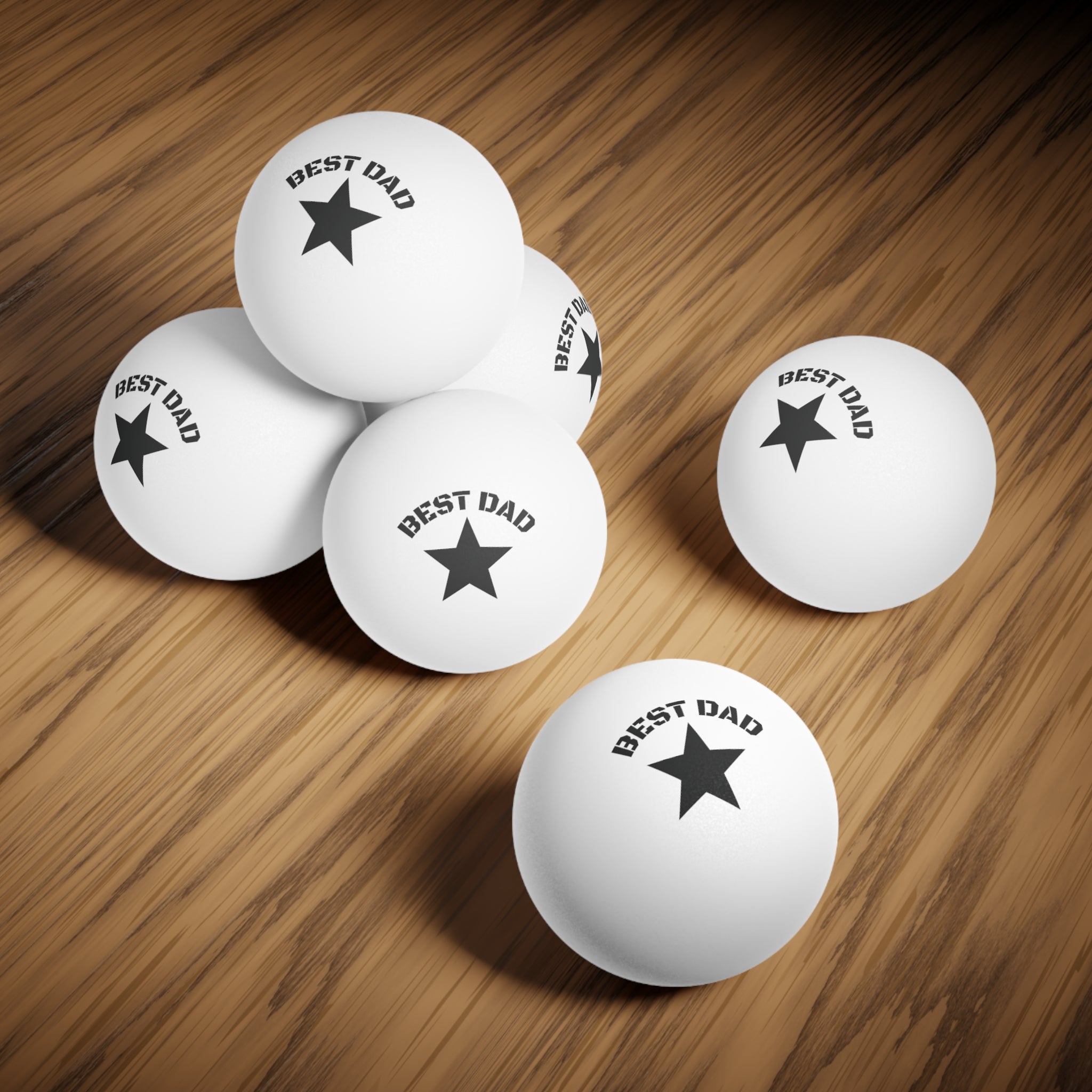 BEST DAD Ping Pong Balls — 6-Pack Novelty Father's Day Game Set