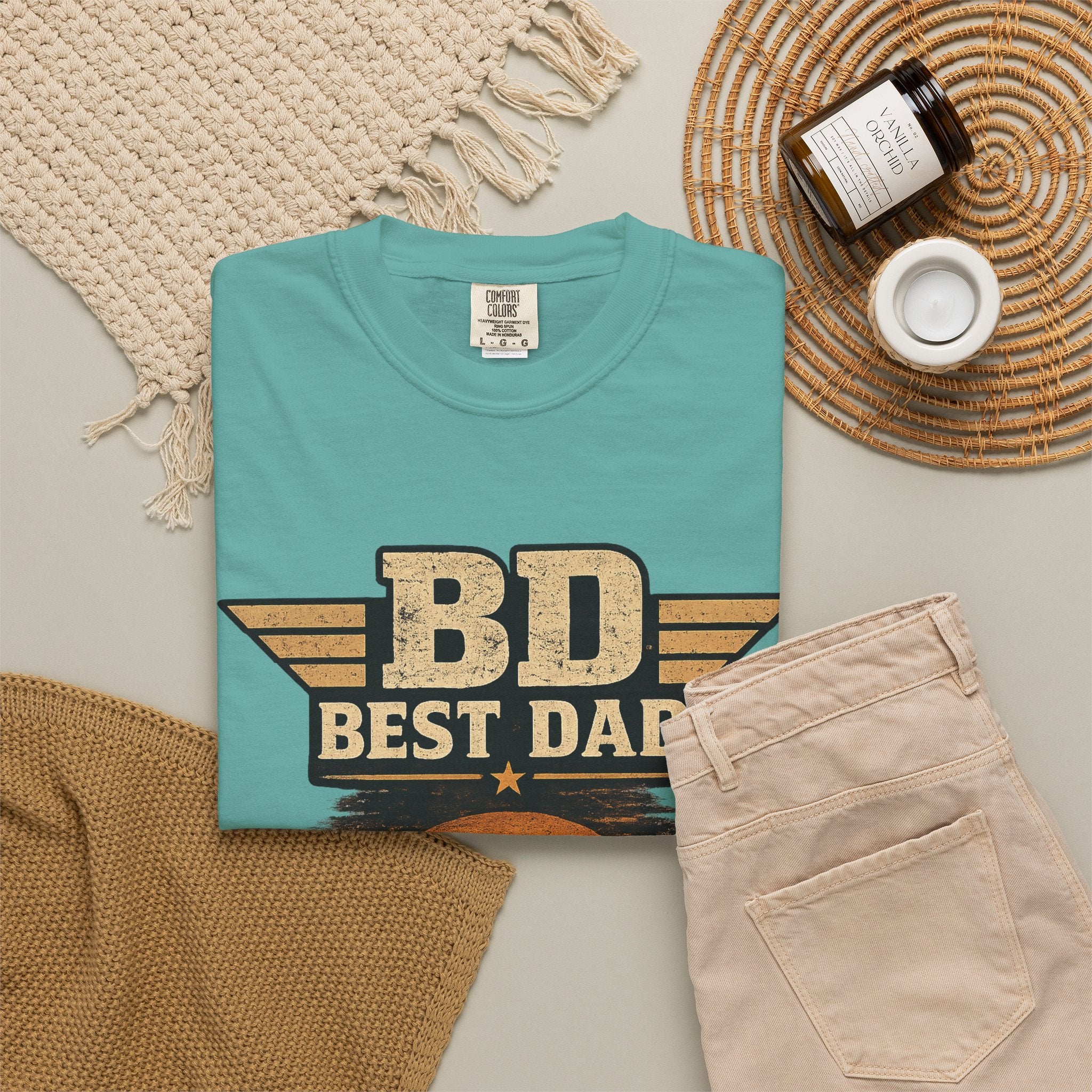 Best Dad T-Shirt — 'BD Best Dad' Father & Son Retro Sunset Tee (Protector, Leader, Supporter)