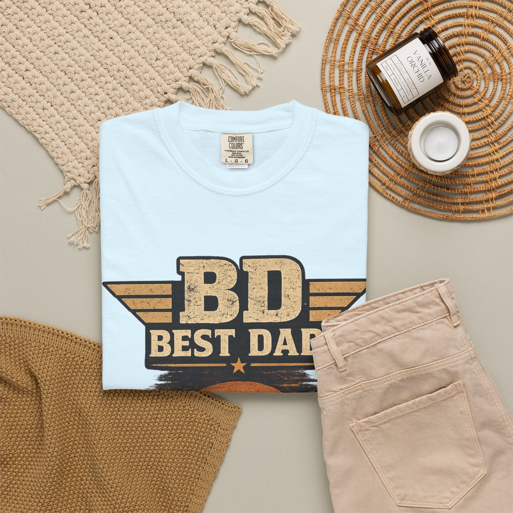 Best Dad T-Shirt — 'BD Best Dad' Father & Son Retro Sunset Tee (Protector, Leader, Supporter)