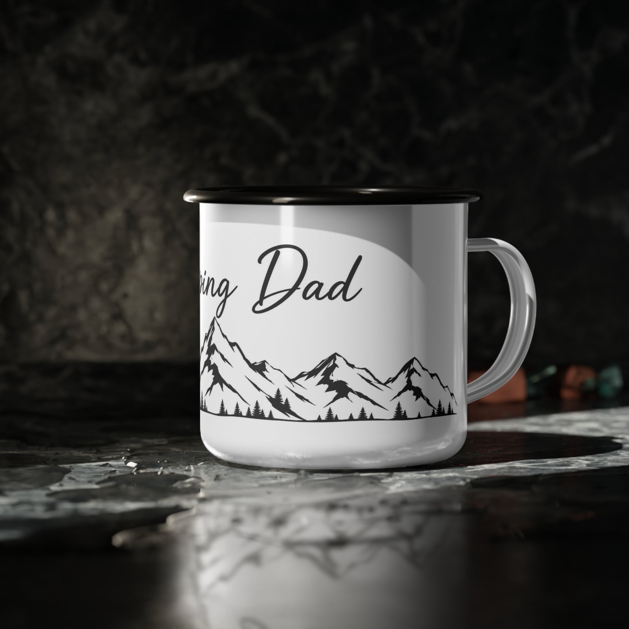 Camping Dad Enamel Camp Cup — Mountain Outline Camping Mug