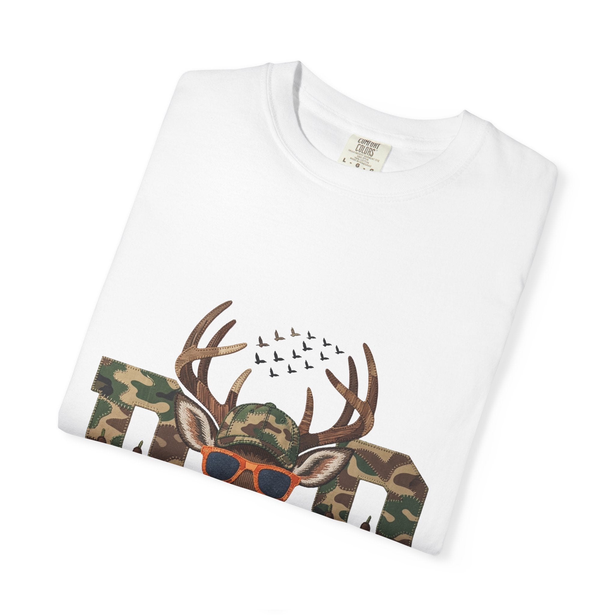 Dad Camo Deer 100% Cotton Premium T-Shirt — 'Cool Buck' Graphic Tee for Fathers & Hunters